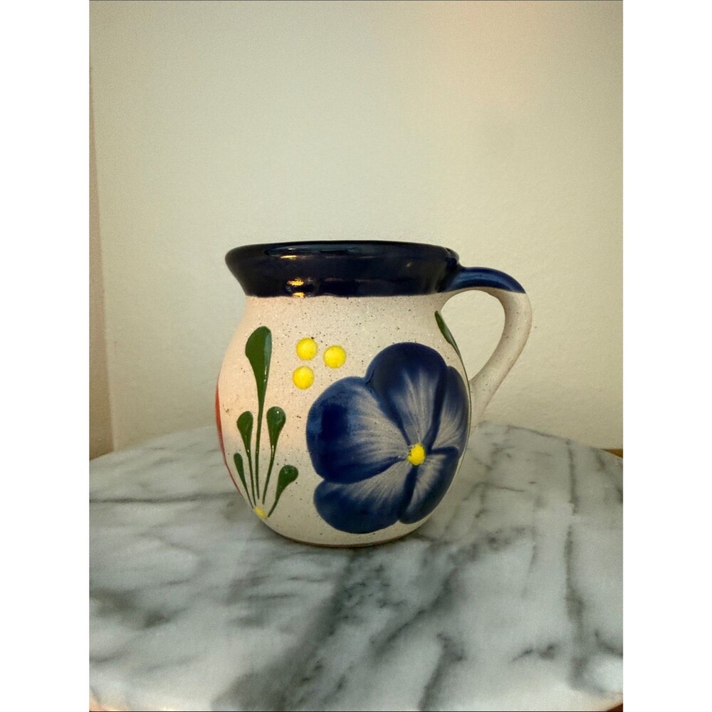 Hand-Painted Ceramic Mug with Floral Motif